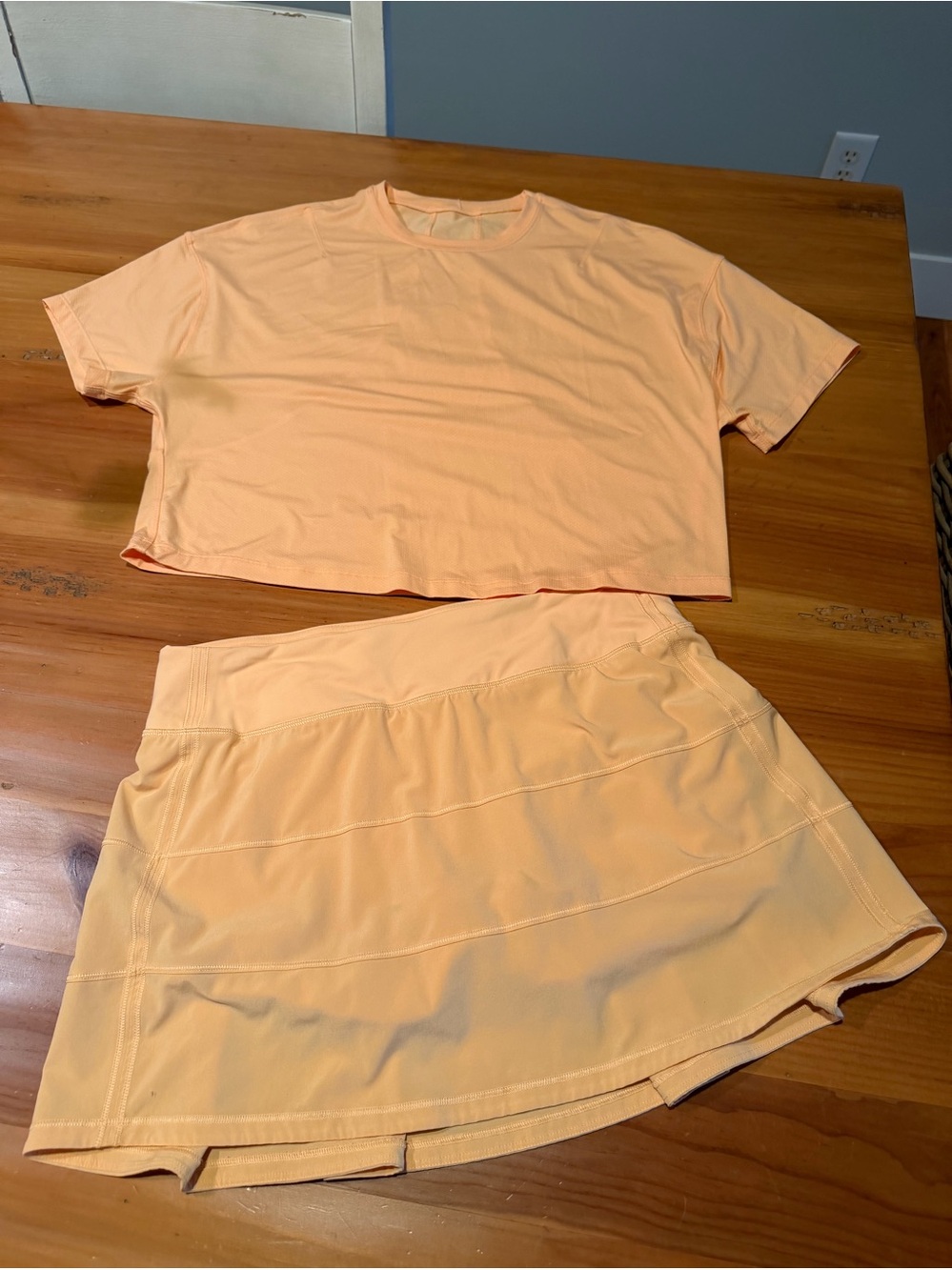 Lululemon Women's Peach Active Skort - Lightweight Peach crop top set
